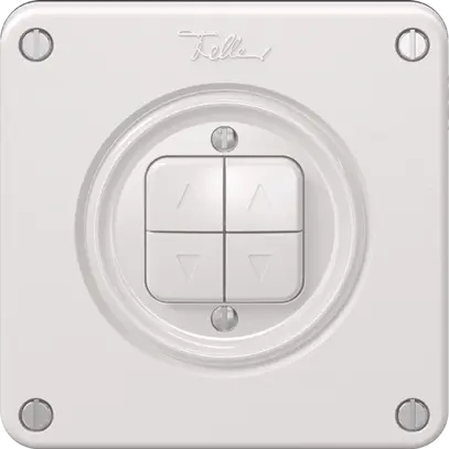 Interruttore per tapparelle NEVO, 2-canale, profondità 18 mm, 87×87 mm, bianco 