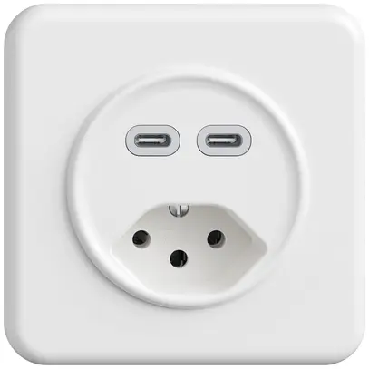 UP-USB-Ladesteckdose STANDARDdue SNAPFIX® USB C+C/T13 3A 230V AC ws 