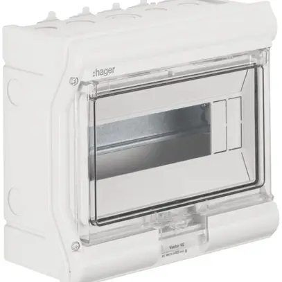 Distributore AP Hager vector 1-fila 10UM IP54/IP65 237×210×114mm 