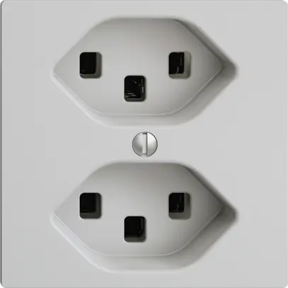 Presa EDIZIOdue 2×T23 grigio chiaro 16A, con morsetti innest. 