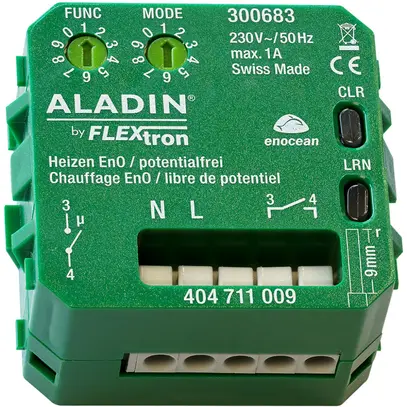 EB-RF-Heizungsaktor ALADIN EnO, 1-Kanal, Multifunktion, 230V/1A 