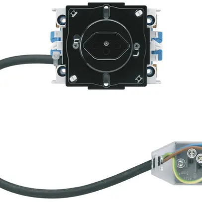 Prise INC basico 1×type 13 sur L1 avec boîte G3 et adaptateur Technofil noir 