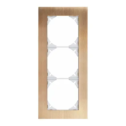 Cadre de recouvrement EDIZIOdue prestige 3×1 laiton champagne 