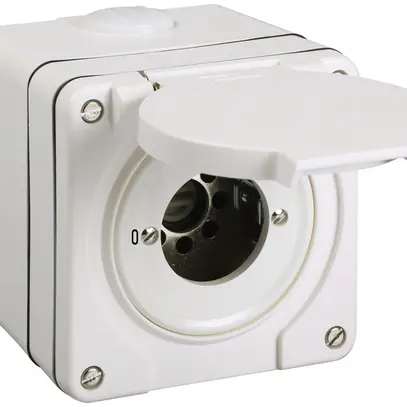 Interrupteur AP s.cylindre NEVO 2P, IP55, 0-1, ret.9, blanc 