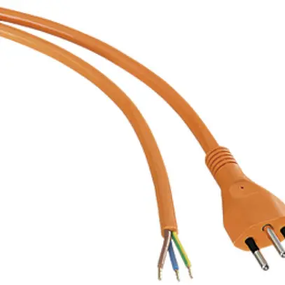 Câble de raccordement Helukabel PUR 10A 230V 3×1.5mm² type 12/embout 10m orange 