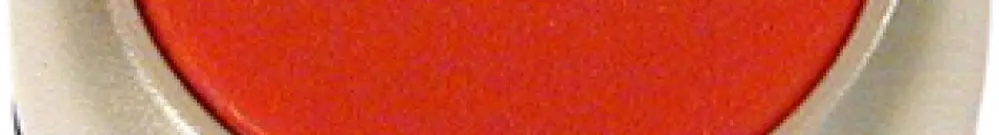 Pulsante ETN RMQ piatta rosso, permanente, anello cromato 