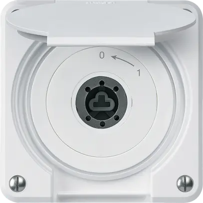 Contatto rotativo a chiave INC robusto IP55 bianco coperchio s.cilindro 1P combi 