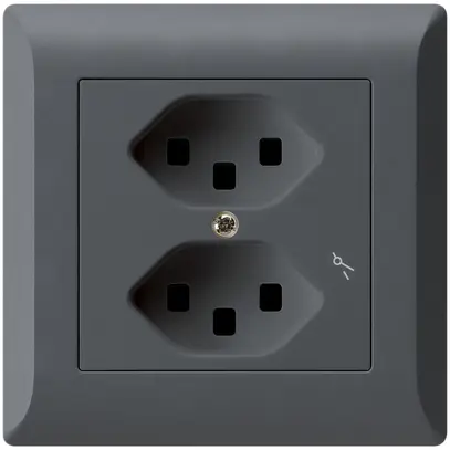 Prise ENC Hager kallysto.line 2×T23 1×S C anthracite 