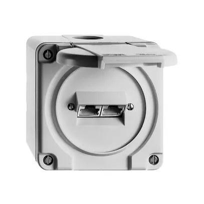 Scatola di raccordo AP NAP 2RJ45 SEP grigio chiaro 