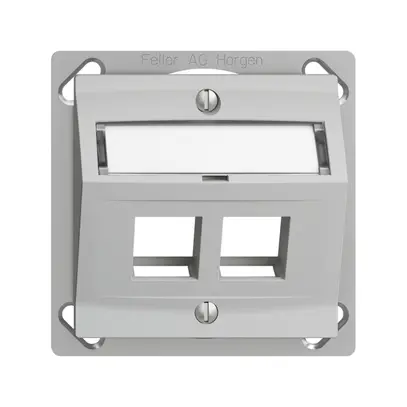 Kit montaggio INS Edue FM.TE c.cappa d.uscita obliqua p.2×Keystone grigio chiaro 