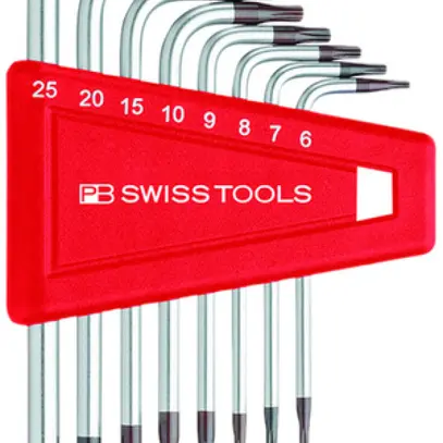 Jeux de clés mâles coudées PB 410 H pour Torx 6, 7, 8, 9, 10, 15, 20, 25 