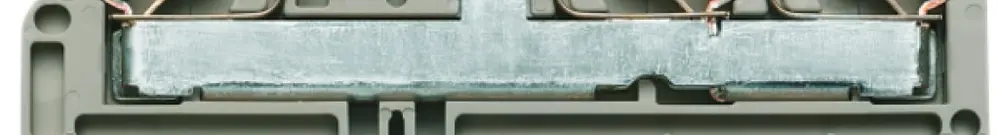 Morsetto di passaggio Weidmüller PDU PUSH IN 10mm² 3 contatti TS35 beige 