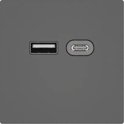 Prise de charge USB EDIZIO.liv SNAPFIX® 230VAC 18W 1×USB A 1×USB C grf 