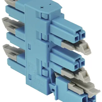 Bloc de distribution WINSTA MINI 890, codage I, 2L, 1 entrée/5 sorties, bleu 