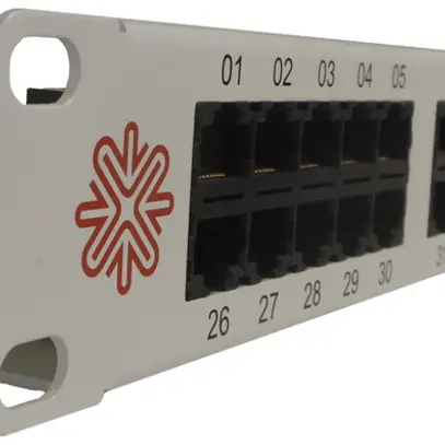 Panneau vocal 19" ITplus, 1UH 50×RJ45, UTP, blanc 