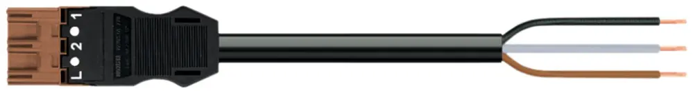 Cavo di raccordo WAGO 3×1.5mm²16A 250V 8m cod.S spina-estremità libera marrone 