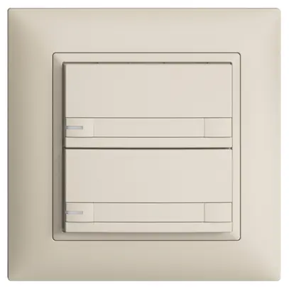 Pulsante KNX RGB INC EDUE FMI, 250mW, c.LED RGB, carta, 2×pulsanti, C.2×T. crema 