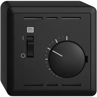 Thermostat d'ambiance AP EDIZIOdue noir avec interrupteur 