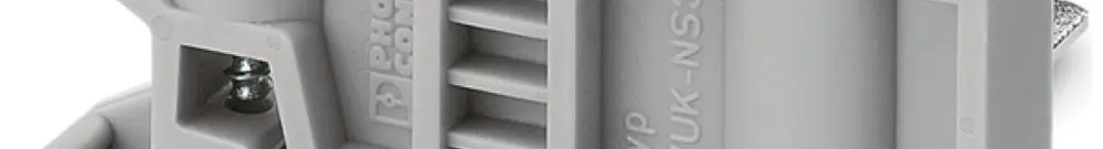 Dispositivo di fissaggio Phoenix Contact E/UK-NS 35, L=50.5mm H=35.3mm grigio 