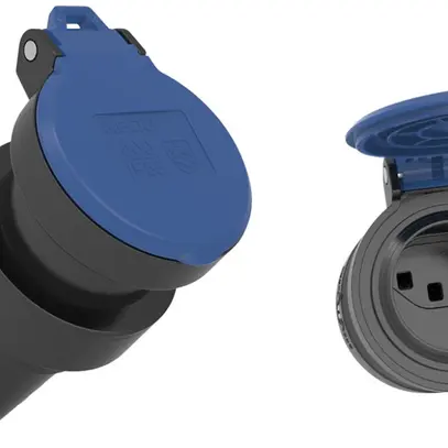 Presa mobile tipo 23 Ferratec L+N+PE 16A 250V diritto gomma IP55 ne-bl 