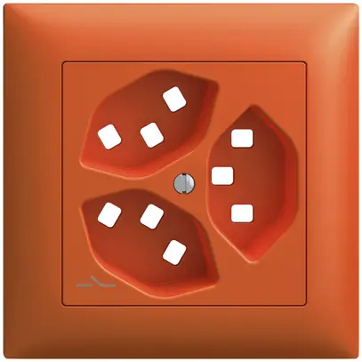 Kit montaggio INC Feller EDIZIOdue, per presa 3×T23 1×separato, arancione 