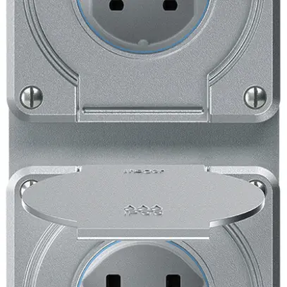 Combinazione INC robusto 2×1, 2×presa T25 IP55 alluminio 