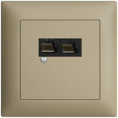 Scatola INC 2×RJ45/u 4P sep. EDIZIOdue R&M swissline sand 