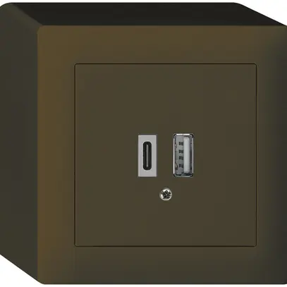 Prise de charge USB AP kallysto 18W PD 1×type A 1×type C brun 