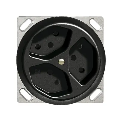 EB-Steckdose FH JK 3×T13/3S schwarz 