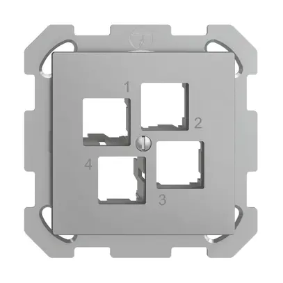 Kit di montaggio INC Edue FM EASYNET S-One, per 4×RJ45, uscita dritta, silver 