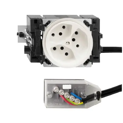 Presa INS FH 3×T13 L1 bianco, 49…69mm per cavo piatto Technofil 