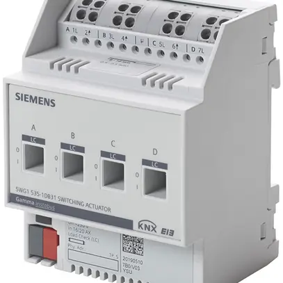 Actionneur-commutateur KNX AMD Siemens N 535D31, 4-fois 230VAC 16/20AX charge C 