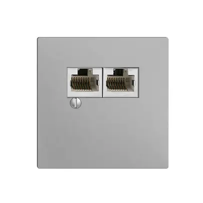Boîte 2×RJ45/s 8P par.EDIZIOdue silver R&M swissline 