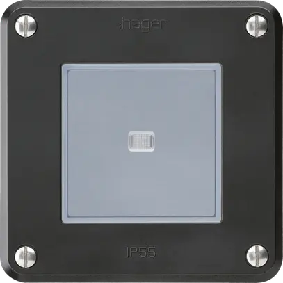 Contatto pulsante INC robusto IP55 nero illuminato per combinazione 