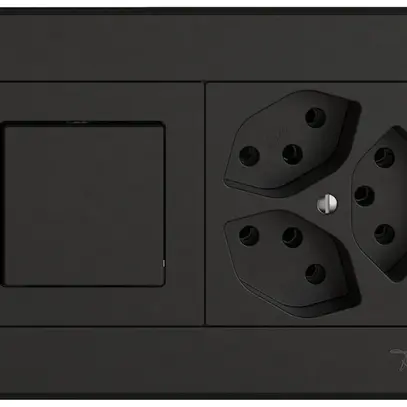 UP-Kombination EDIZIO.liv SNAPFIX® 1×2 96×156mm Schema 3/1L+3×T13 schwarz 