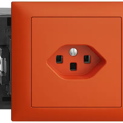 EB-Steckdose EDIZIOdue T23 16A 49…69mm orange, mit Steckklemmen 