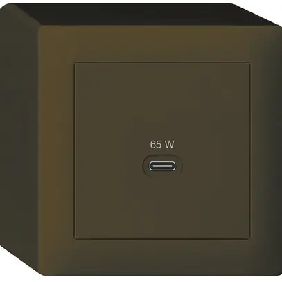 Prise de charge USB AP Hager kallysto type C 65W 3250mA brun 