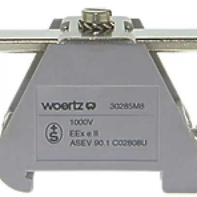 Morsetto di passaggio componibile Woertz 95mm² 232A 750V bullone 2×1 DIN 35mm gr 