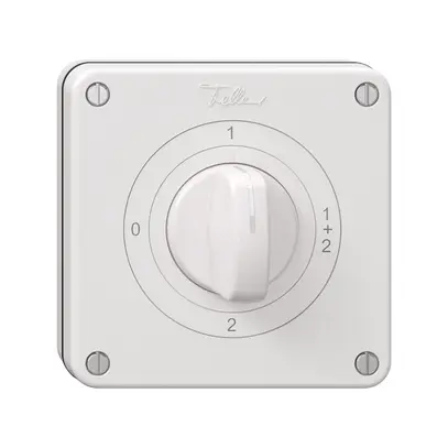 Interrupteur rotatif NUP NEVO, 1/1 L, avec manette, KS, 0-1-1+2-2, blanc 
