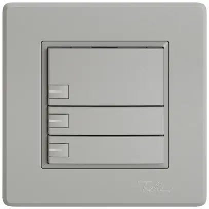 Poussoir universel ENC EDIZIO.liv UNI SNAPFIX® 12…48V a.LED bleu 3× comm.1T grc 