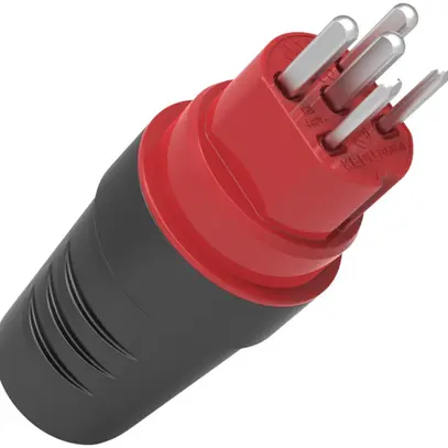 Fiche type 25 Ferratec 3L+N+PE 16A 400V droit caoutchouc IP55 no-ro 