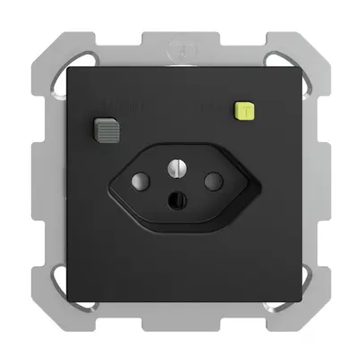Prise ENC EDIZIOdue T13 FI 30mA FM, shutter, noir 