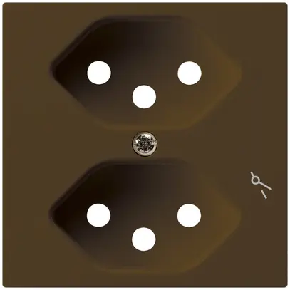 Placca frontale kallysto 2×T13/1 60×60mm marrone con protezione bambini 