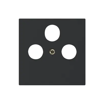 Placca frontale kallysto nero per R/TV/SAT 60×60mm 