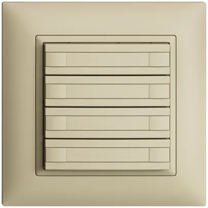 Poussoir ENC KNX 4× EDIZIOdue vanille RGB sans LED avec insert papier 