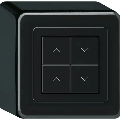 Pulsante per tapparelle KNX AP Hager BA basico Q quadruplo 88×88mm nero 