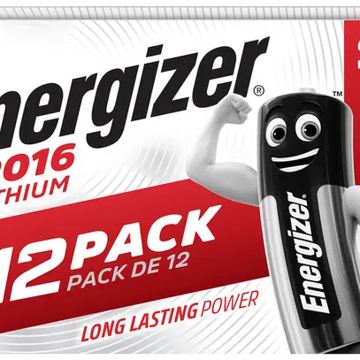 Knopfzelle Lithium Energizer CR2016, 3V, Box à 12 Stück 