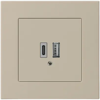 UP-USB-Ladesteckdose kallysto.pro 18W PD 1×Typ A+1×Typ C beige 