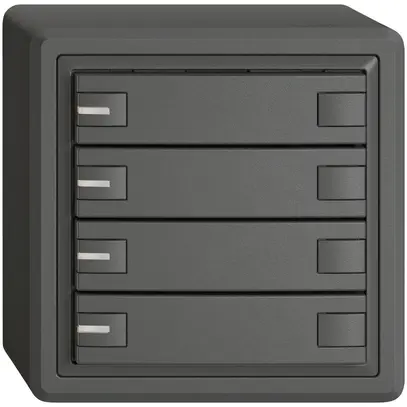 Poussoir KNX RGB AP EDIZIO.liv SNAPFIX® capteur temp.RGB-LED 4× comm.2T grf 