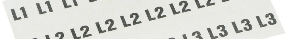Etiquettes de désignation de phase Hager L1/L2/L3, autocollant, feuille à 10 pcs 